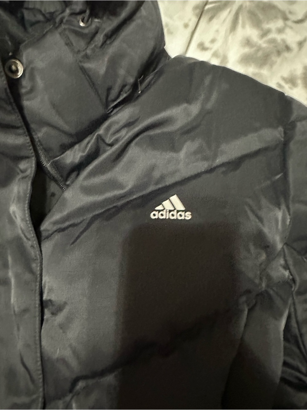 Adidas Black Quilted Belted Puffer Coat with Hood - Picture 7 of 14